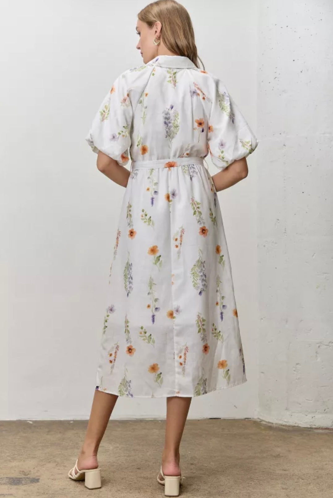 Floral Midi Shirt Dress