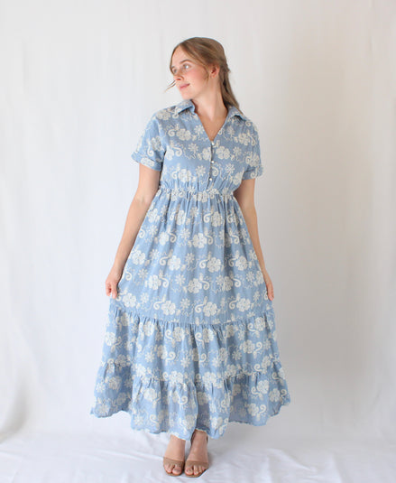 Selah Embroidery Midi Dress