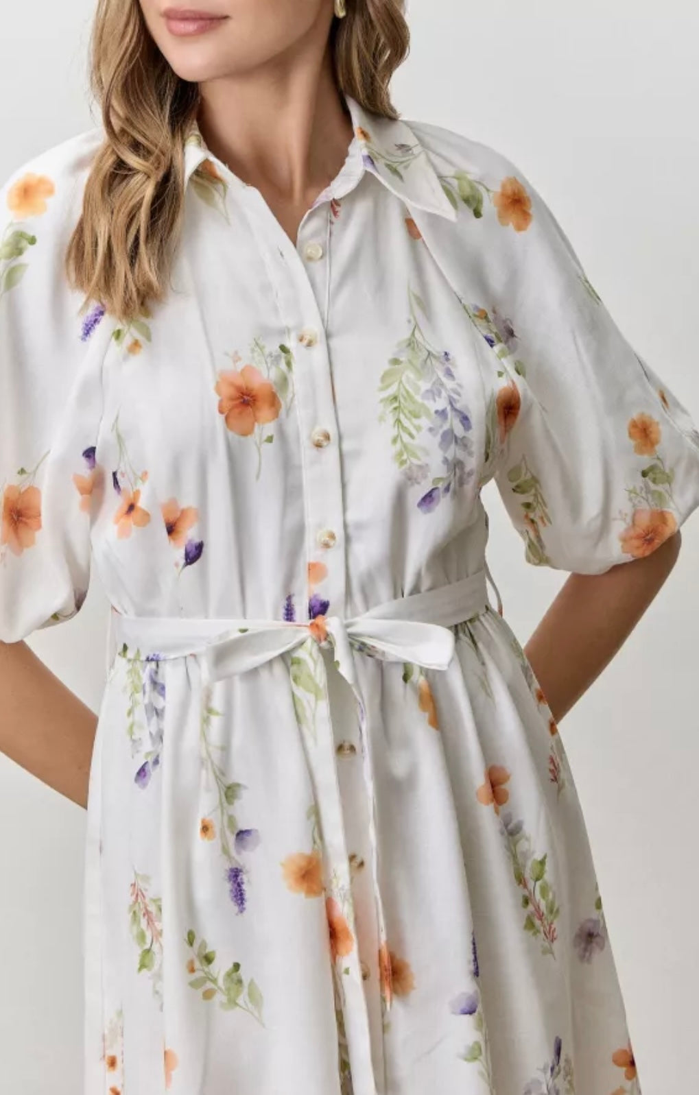 Floral Midi Shirt Dress