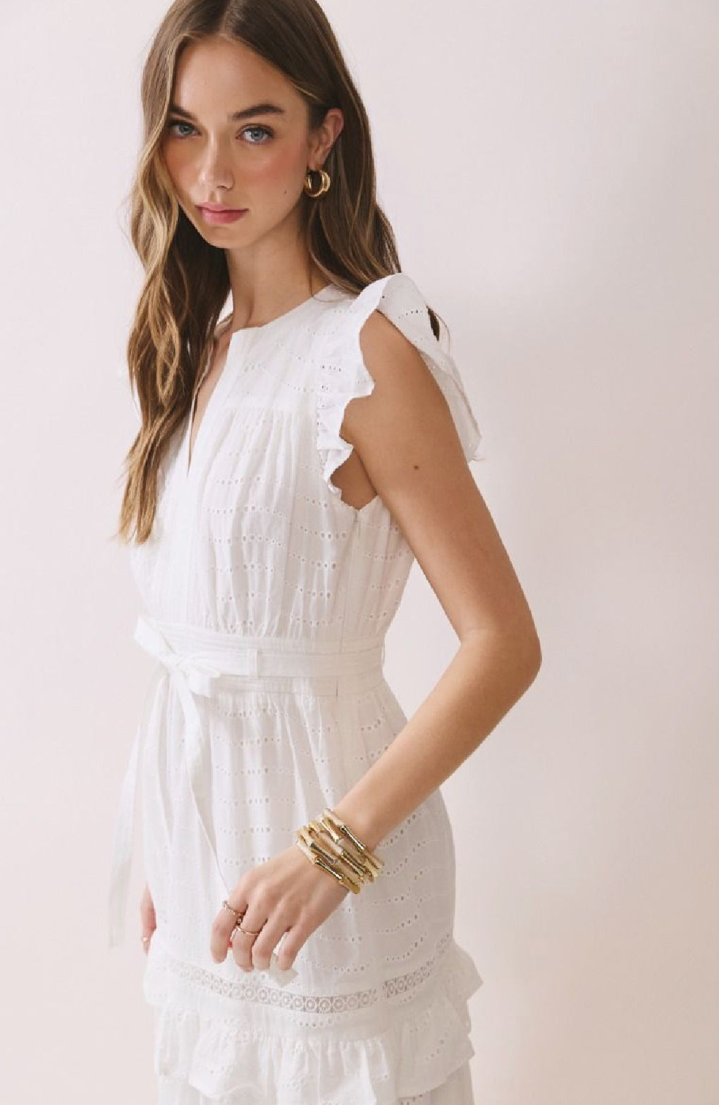 PRE-ORDER Eyelet Ruffle Maxi Dress