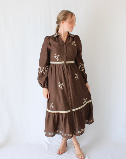 Olivia Embroidery Midi Dress