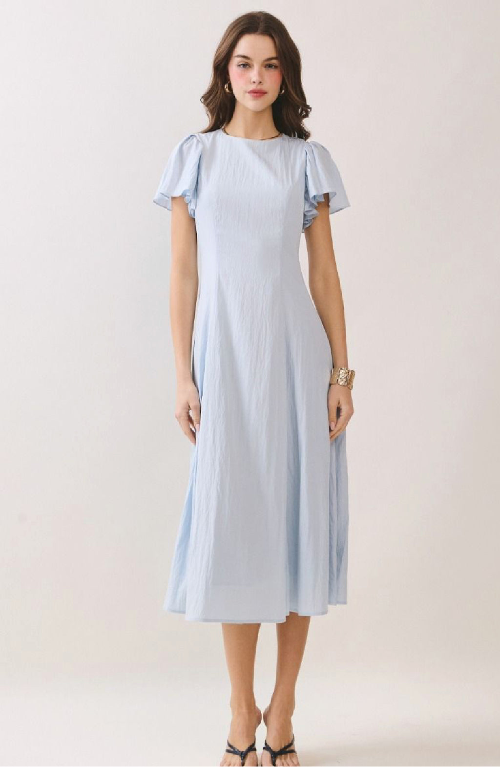 Ruffle Sleeve Midi dress