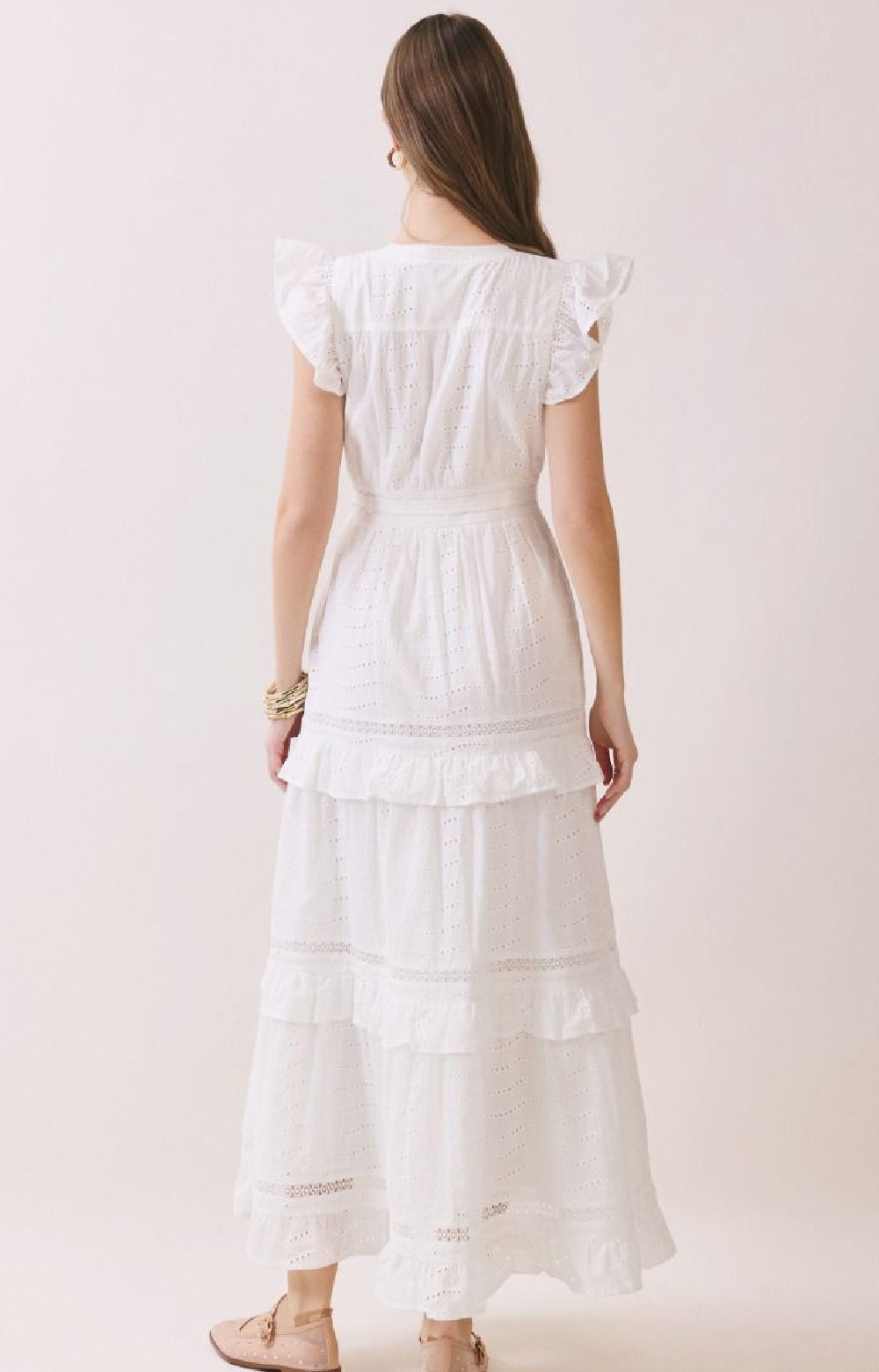 PRE-ORDER Eyelet Ruffle Maxi Dress