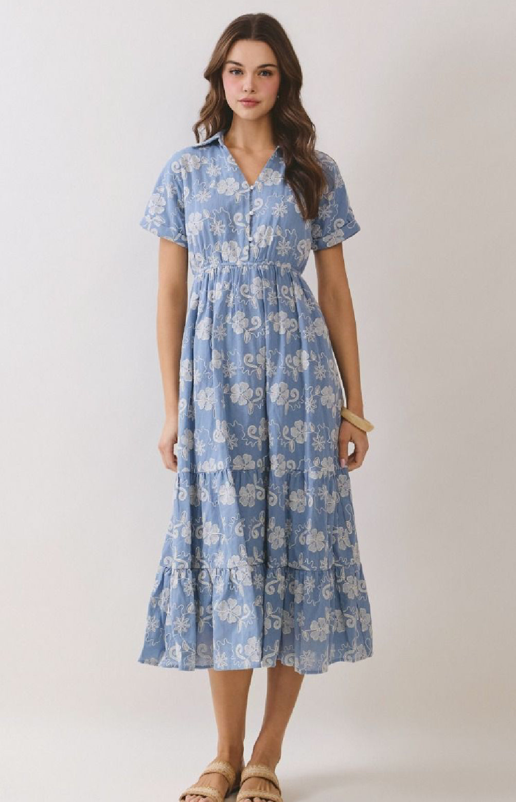 Embroidery Midi Dress
