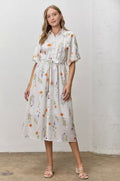 Floral Midi Shirt Dress