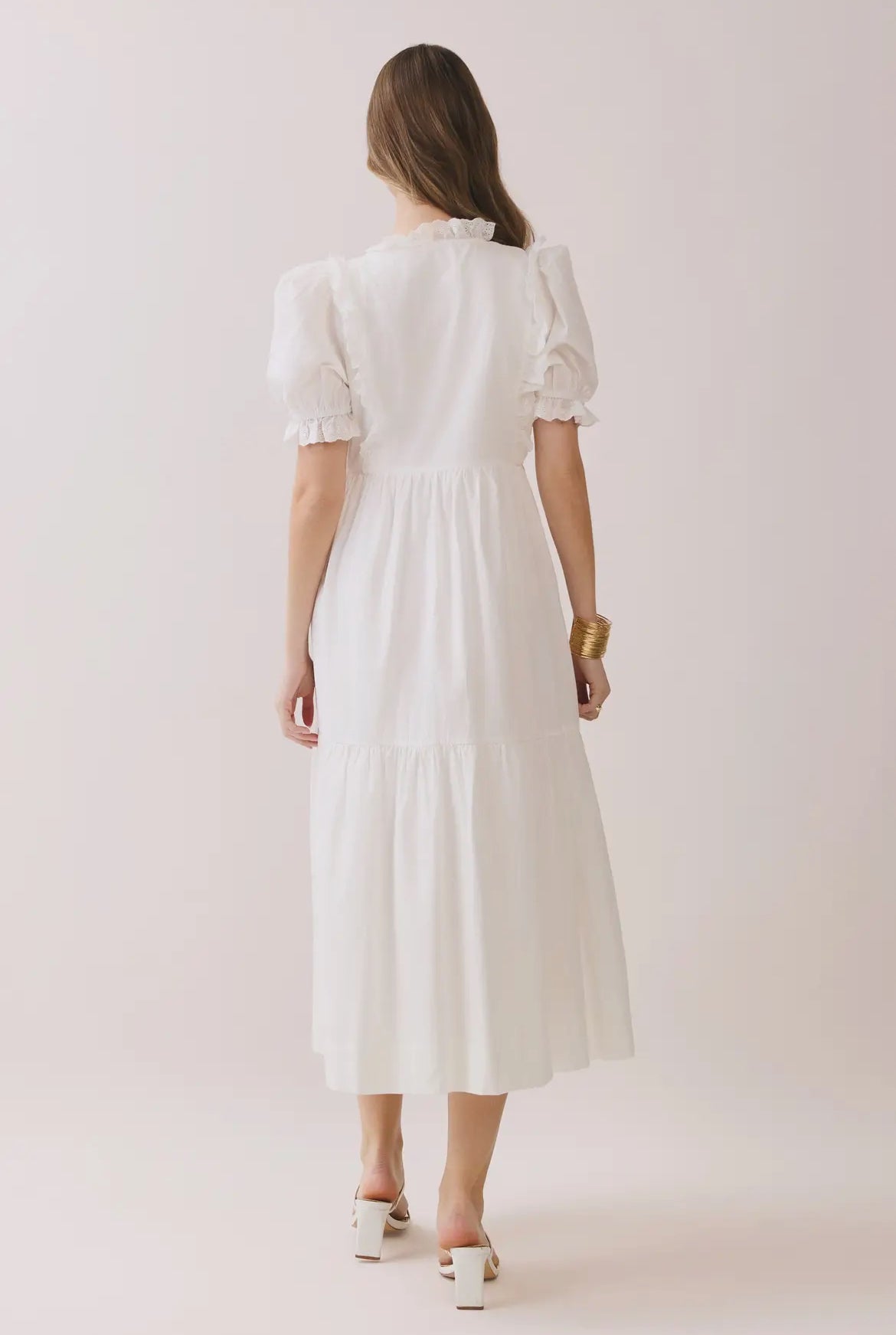 Ruffle Button Down Midi Dress