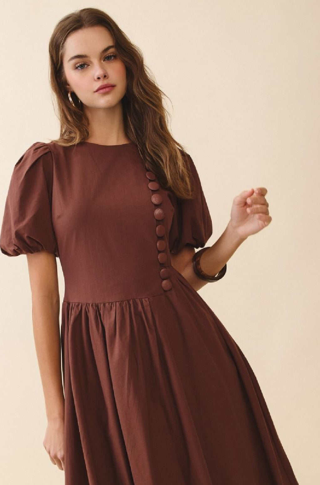 PRE-ORDER Cotton Button-Down Midi Dress