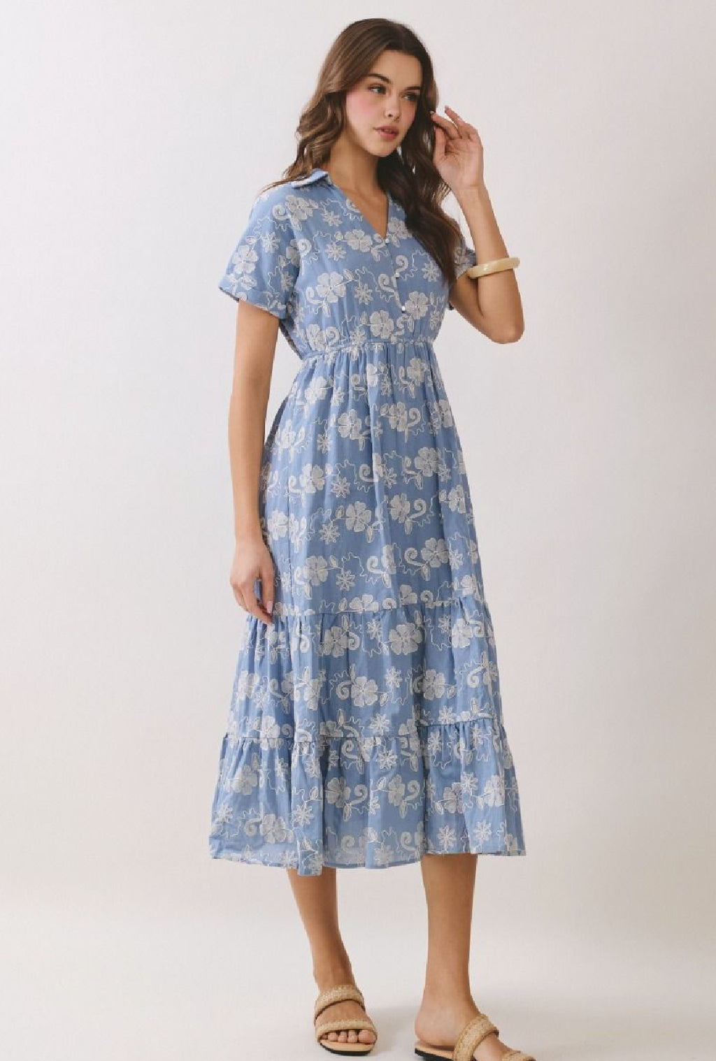Embroidery Midi Dress