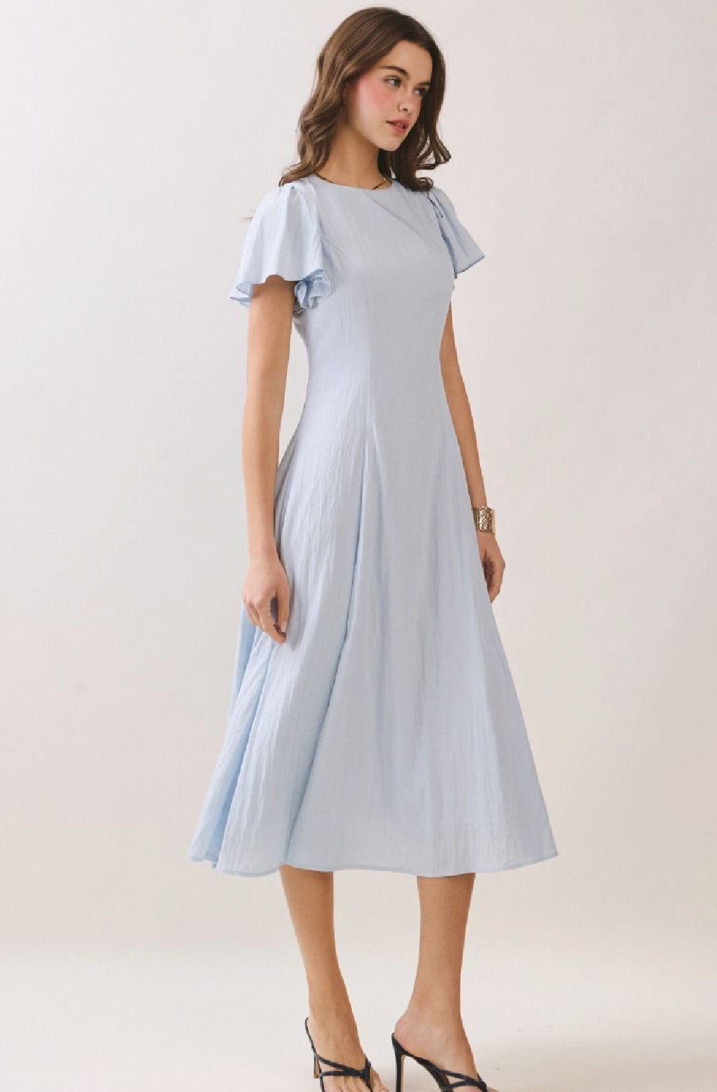 Ruffle Sleeve Midi dress