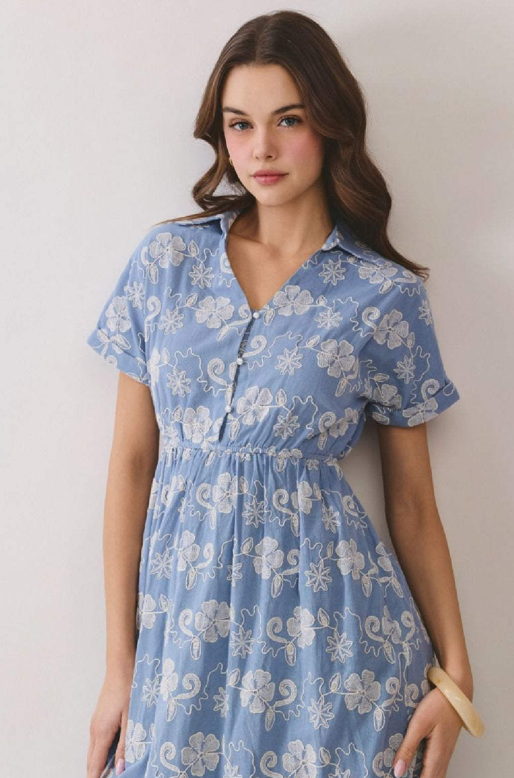 Embroidery Midi Dress
