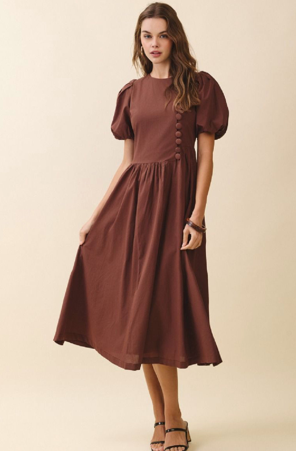 PRE-ORDER Cotton Button-Down Midi Dress