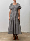 Gingham Button-down Maxi dress