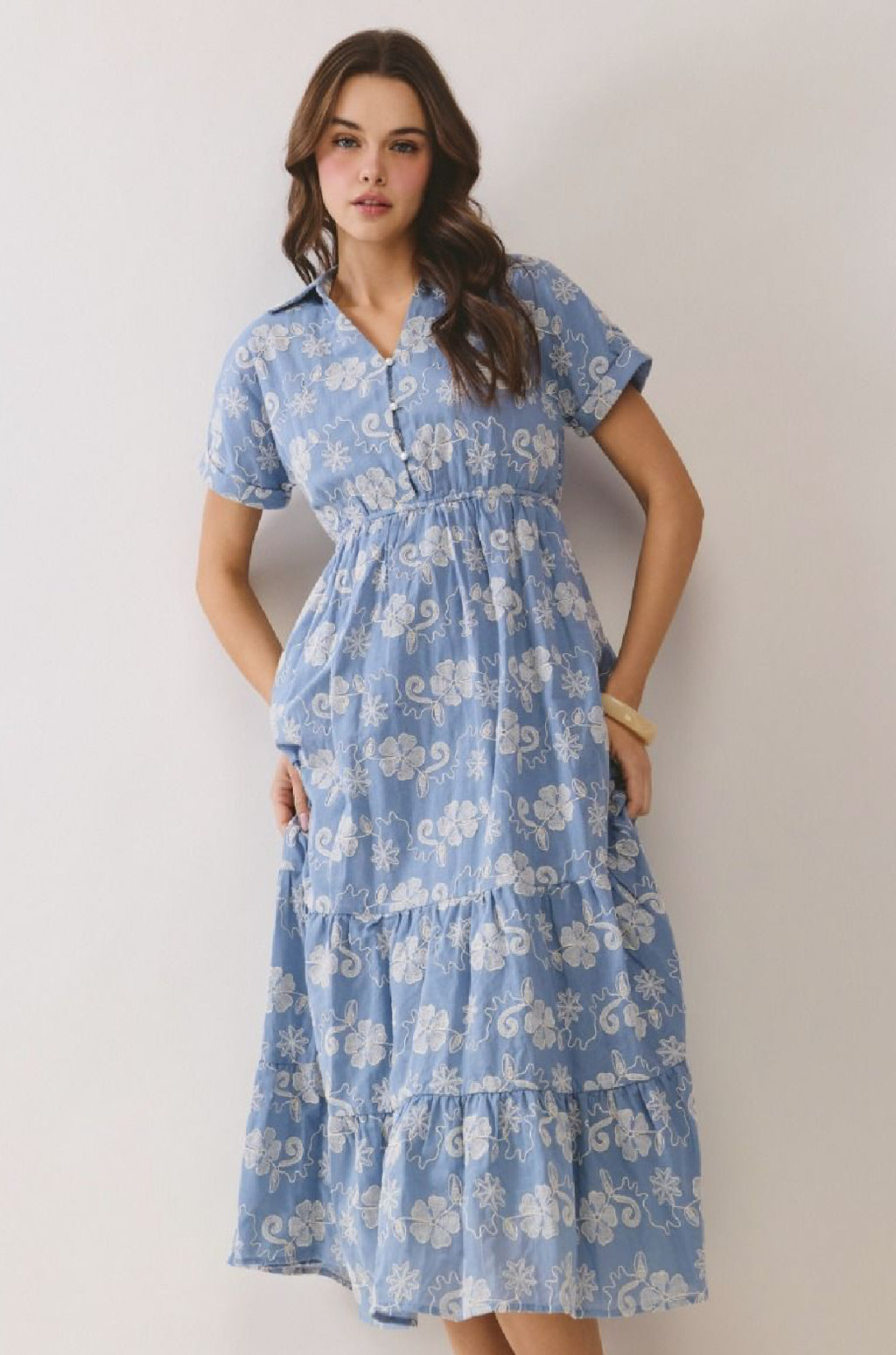 Embroidery Midi Dress