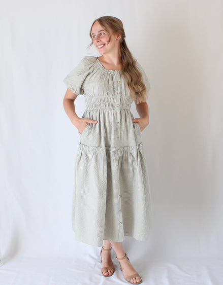 Janelle Ivory Gingham Dress